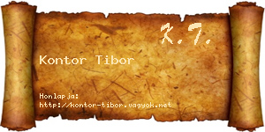 Kontor Tibor névjegykártya